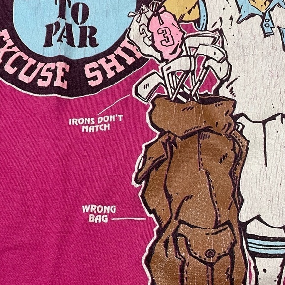Vintage Official Golf Excuse Funny Humor 1980s Crewneck Tee Top Tshirt - Picture 11 of 12